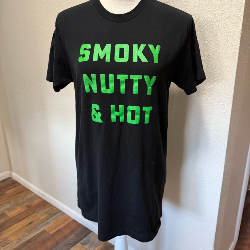 Tultex Black T-Shirt - “Smoky Nutty Hot” - Size Medium